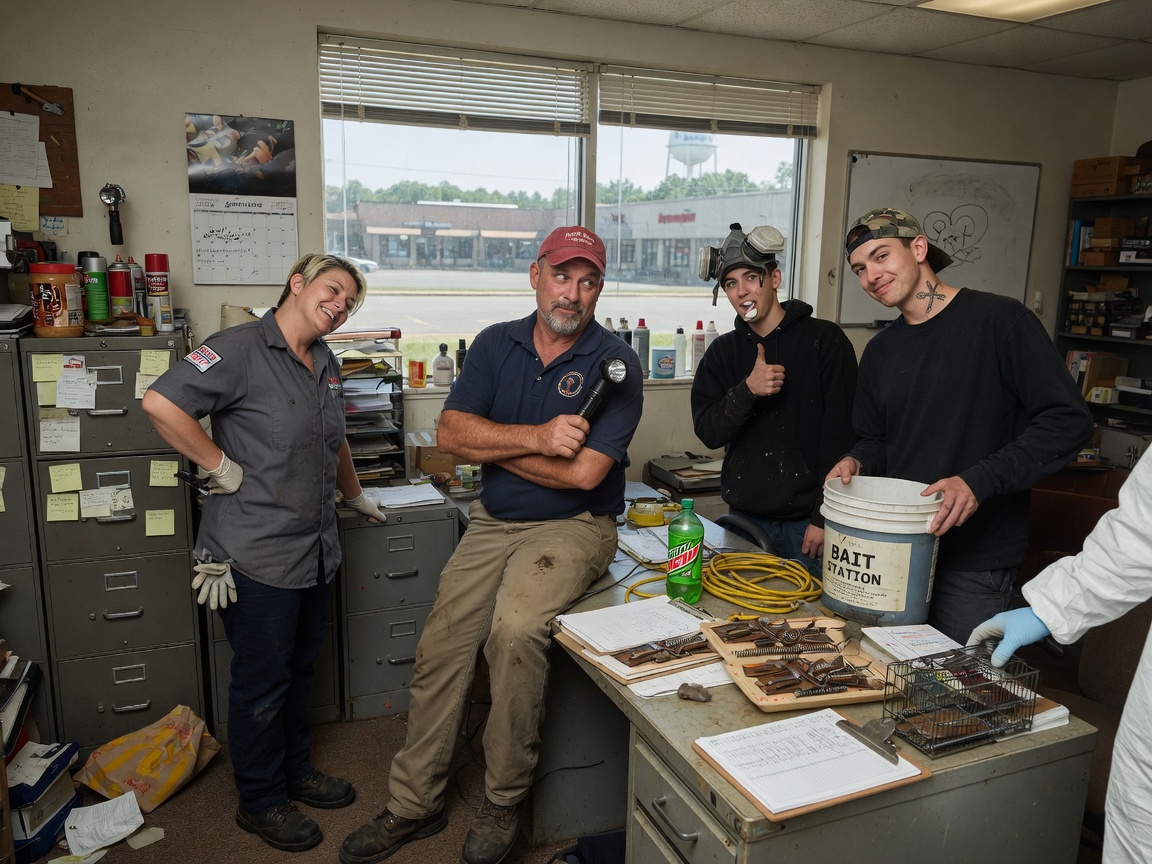 The Kannapolis Mouse Control  team at work in Kannapolis